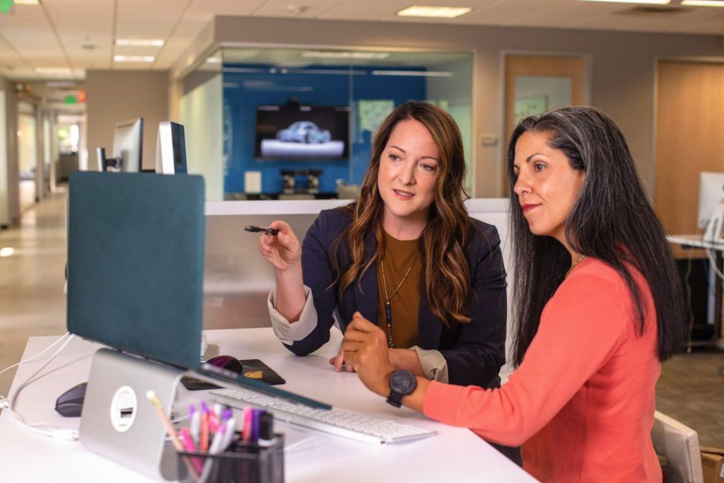 Two Ladies At Computer